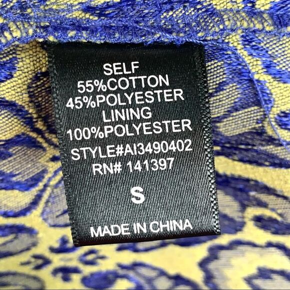 Astr Green & Blue Brocade Mini A Line Dress Sz S - Picture 8 of 8